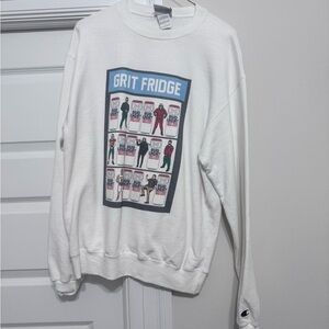 Champion White Barstool Grit Week Crewneck Holiday Sweater